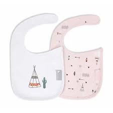 Pack 2 bavoirs avec Scratch Rose