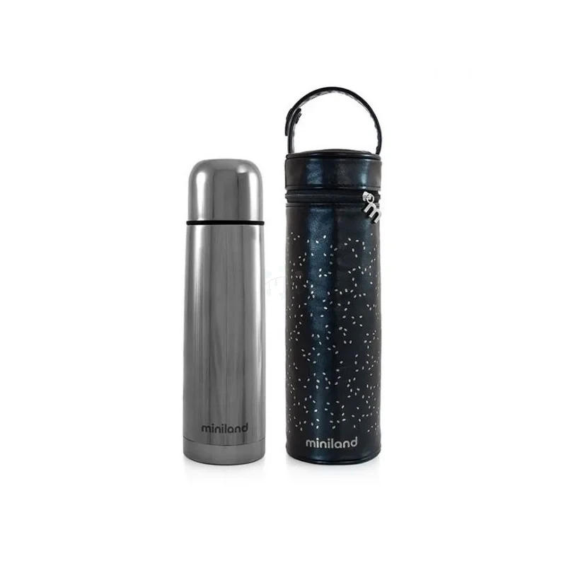 Miniland Thermos Deluxe avec Pochette isotherme Silver 500ml