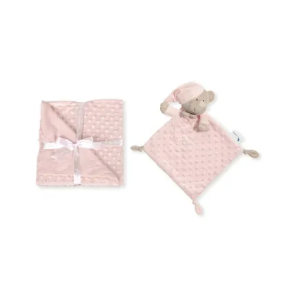 Couverture En Bulles-80 X 110-Coraline +Doudou 28X17 Rose