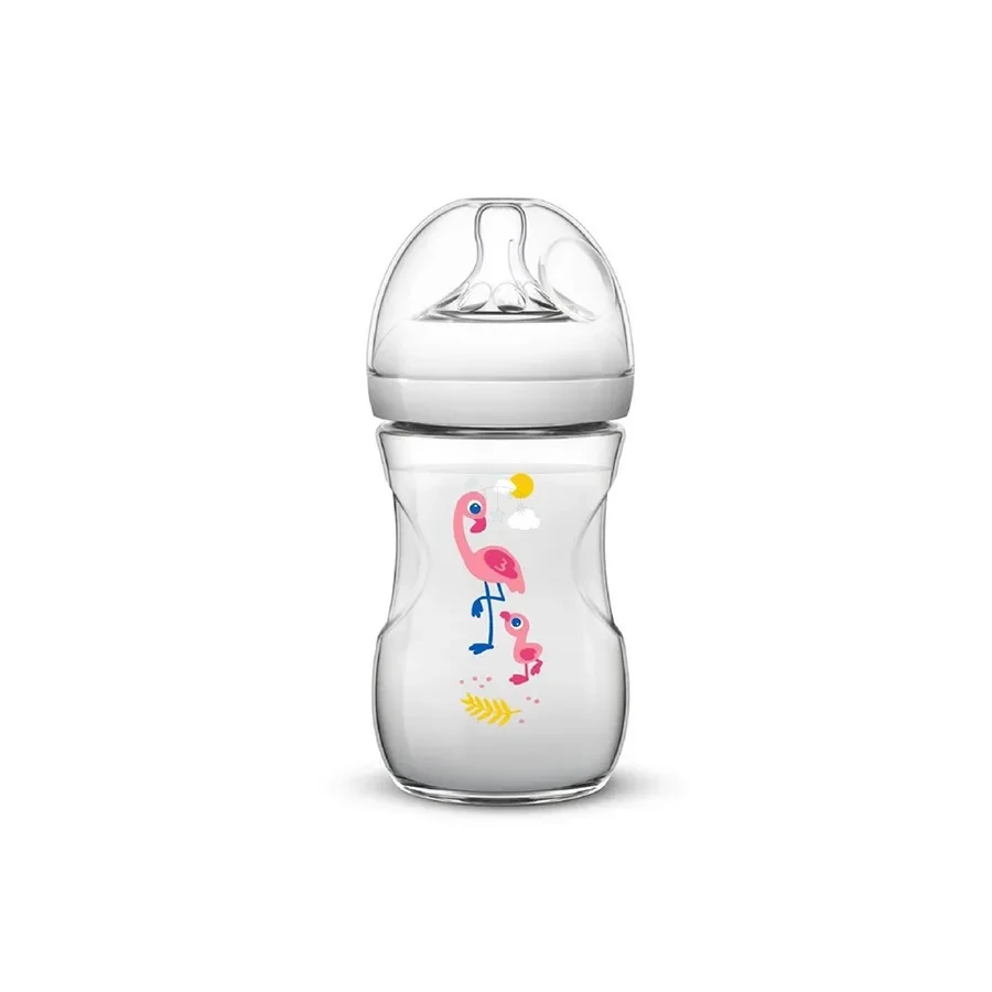 Biberon natural 260 ml flamant rose 9oz Avent