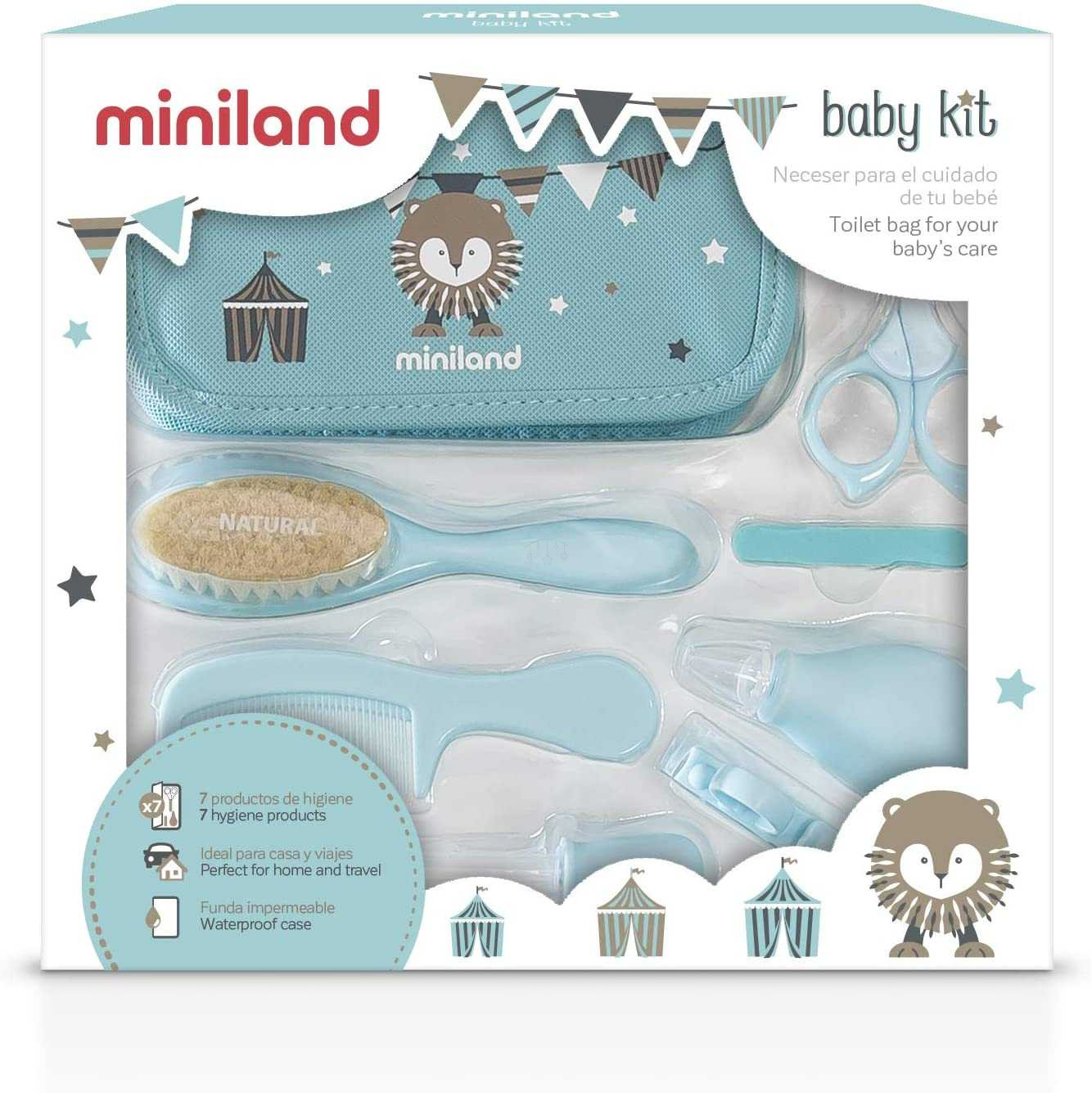 Miniland Trousse de soin santé et toilette bébé bleu